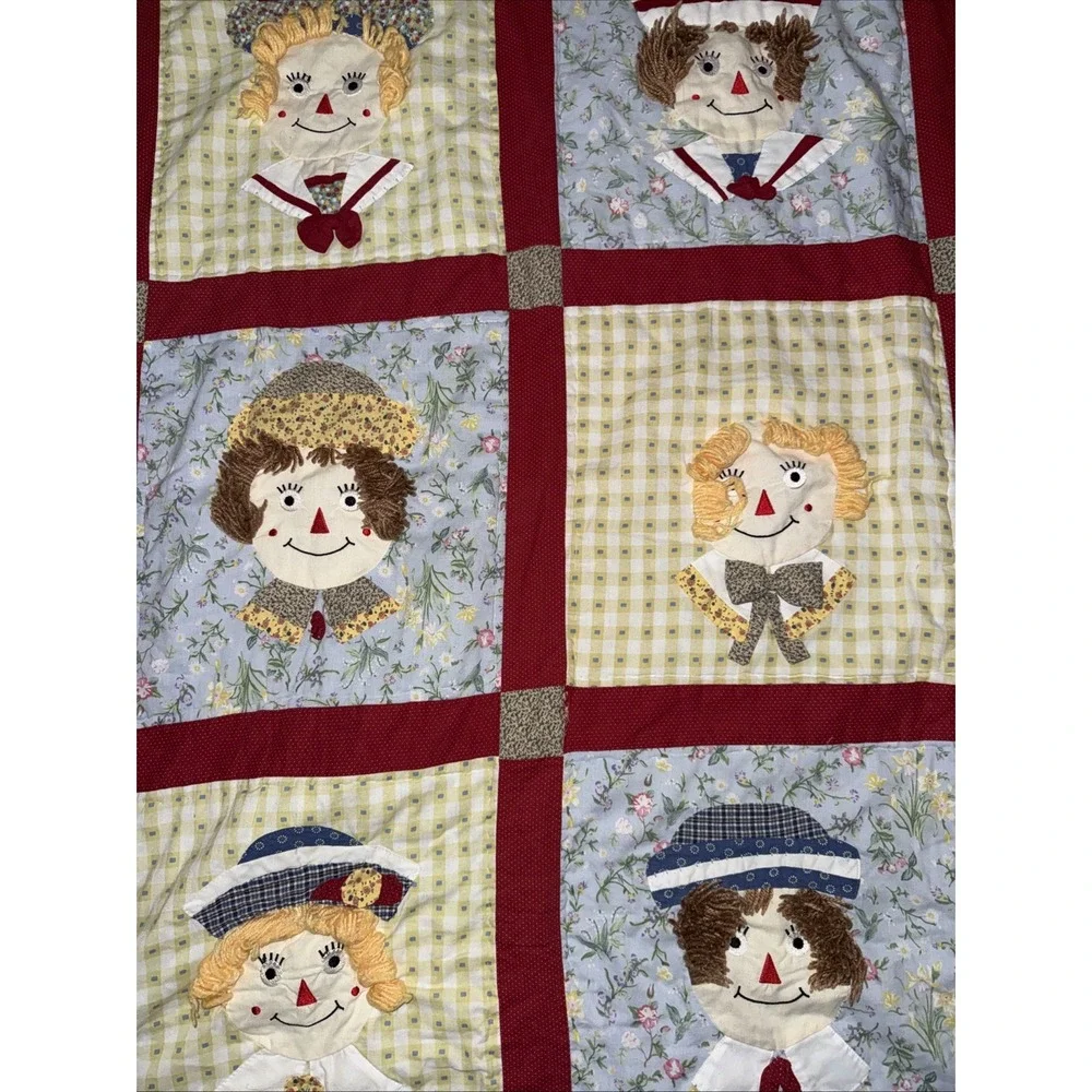 Vtg Boutique Style Raggedy Ann &‎ Andy by Lid'l Dolly's Collectibles Baby Quilt